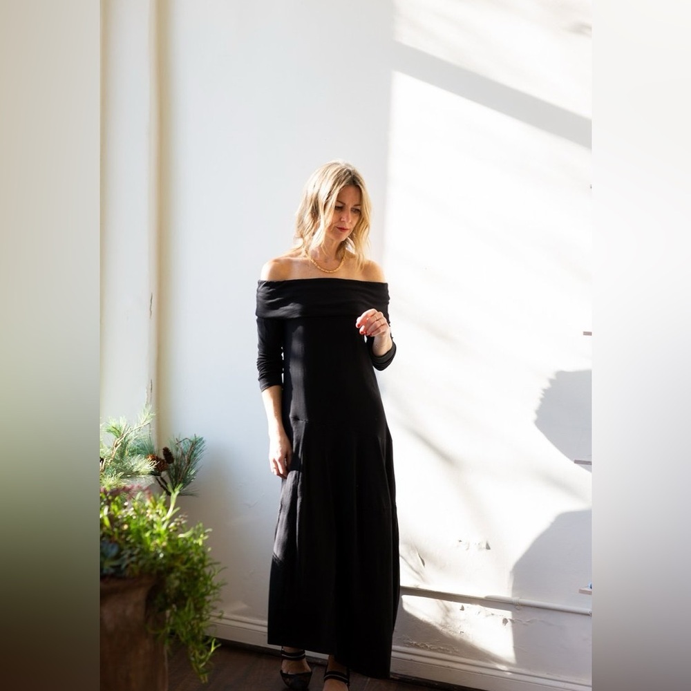 Tibi / Off The Shoulder T-Shirt Dress Black size 2 - Picture 5 of 12